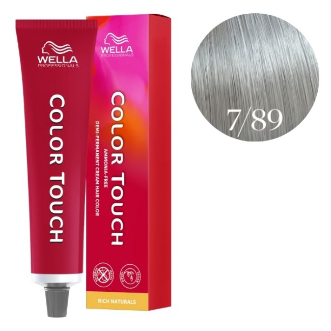 Coloración Color Touch Rich Naturals Rubia Media Perlada Ahumada 7/89 Wella 60ml