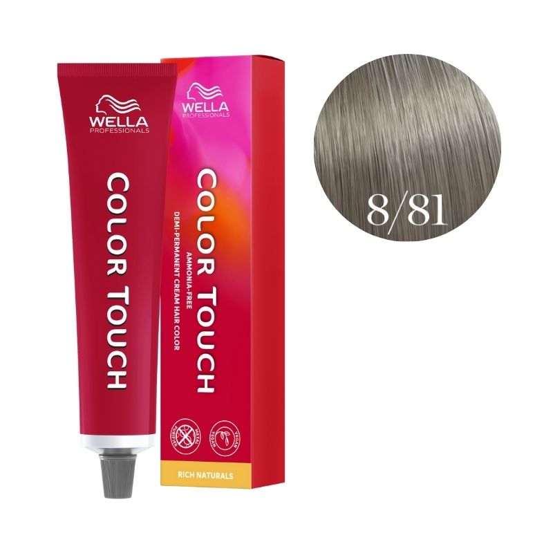 Coloración Color Touch Rich Naturals Rubio Claro Perlado Ceniza 8/81 Wella 60ml