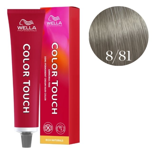 Coloración Color Touch Rich Naturals Rubio Claro Perlado Ceniza 8/81 Wella 60ml
