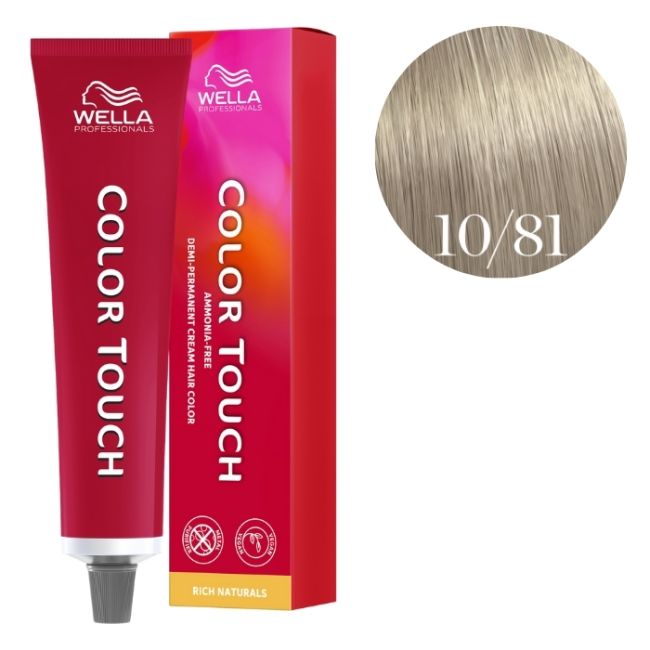 Color Touch Rich Naturals Rubio Muy Muy Claro Perlado Ceniza 10/81 de Wella, 60 ml.