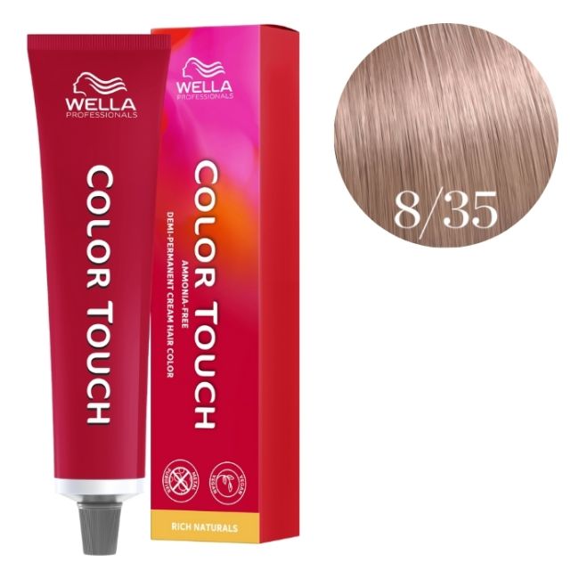 Kleuring Color Touch Rich Naturals Licht Goudblond Mahonie 8/35 Wella 60ml