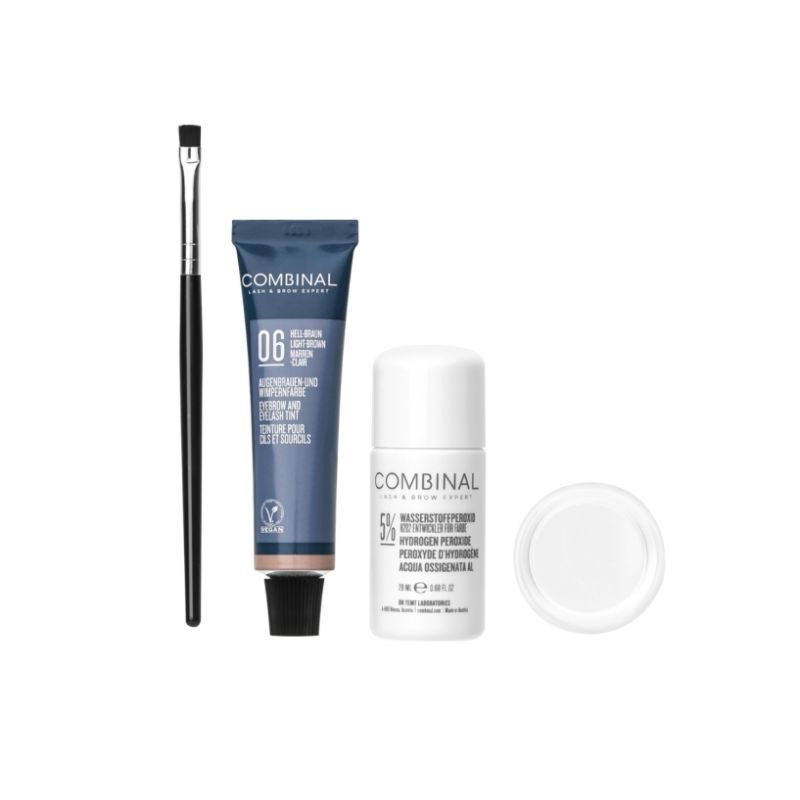Kit de tingimento Combinal para Pestanas e Sobrancelhas Castanho Auburn