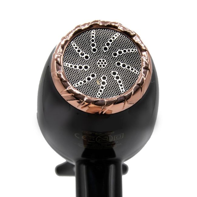 Föhn HD Flow + Gloss Black Copper 2000w nieuwe versie Corioliss