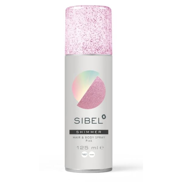Spray com brilho rosado.