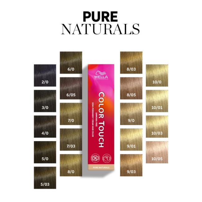 Coloración Color Touch Pure Naturals Castaño Medio Natural 4/0 Wella 60ml