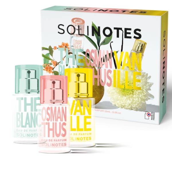 Coffret Trio Osmanthus, Baunilha e Chá Branco Solinotes 15ml Coffret Trio Osmanthus, Baunilha e Chá Branco Solinotes 15ml