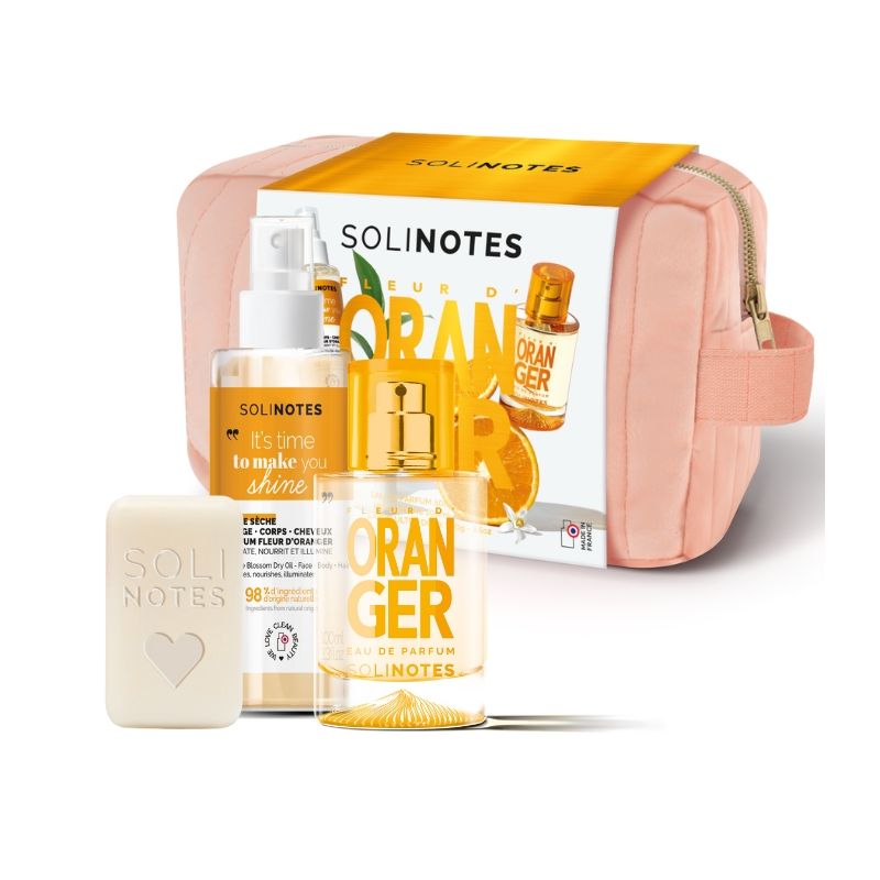 Trousse Fleur d'Oranger Eau de Parfum 50 ml + Savon 100 g + Huile Sèche 100 ml Solinotes