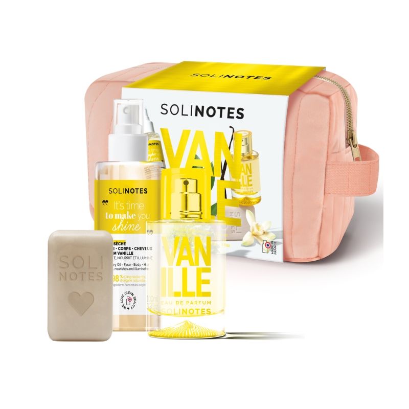 Trousse Vanille Eau de Parfum 50ml + Sabonete 100g + Óleo Seco 100ml Solinotes