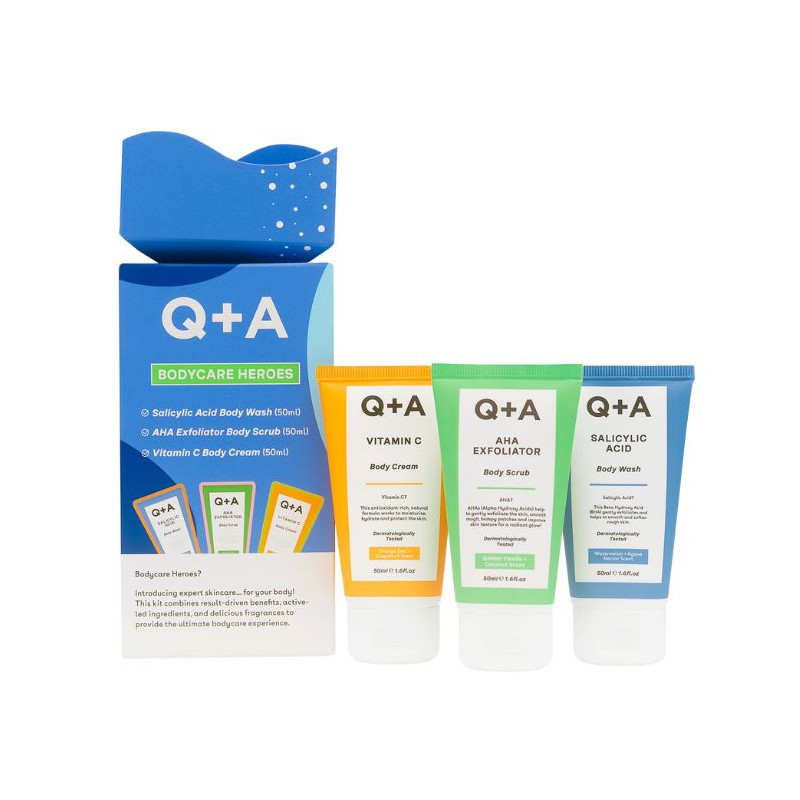 Conjunto de 3 produtos Bodycare Heroes Q+A