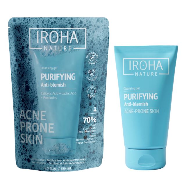 Gel Reinigende en Zuiverende Anti-Onzuiverheden-Acne Iroha 150ml