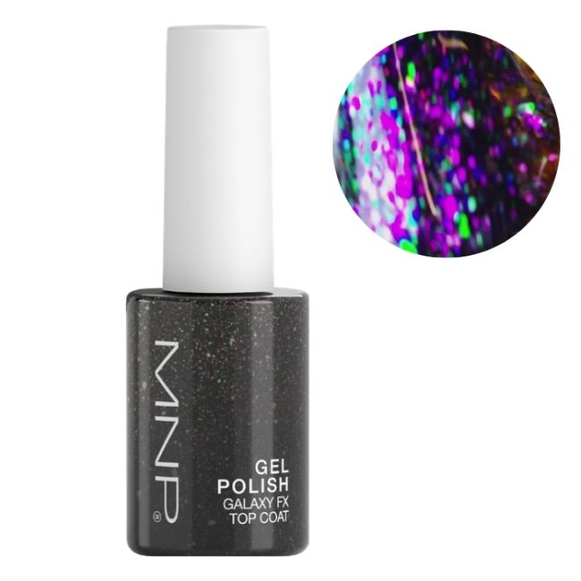 Verniz semi permanente Galaxy fx top coat 807 mercúrio MNP 14ml