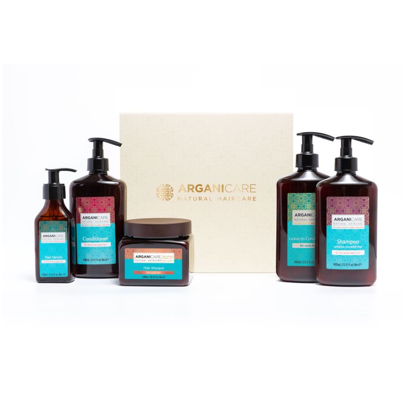 Coffret ultra nutritivo para cabelos cacheados Argan & Karité Arganicare 5 tratamentos