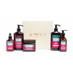 Coffret herstellende en versterkende Keratine Arganicare 5 verzorgingsproducten
