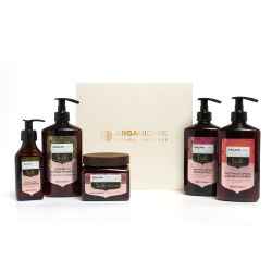 Coffret Ritual für strahlendes Haar Silk Arganicare 5 Pflegeprodukte