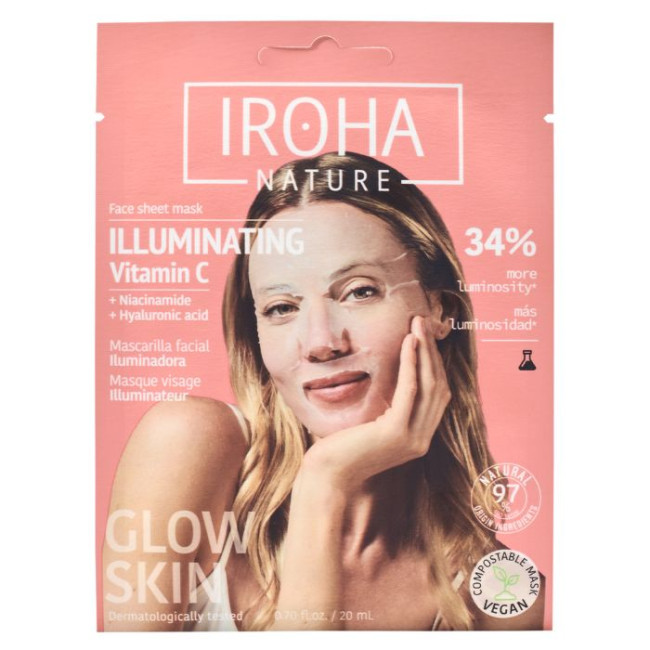 Máscara facial de tecido iluminadora IROHA