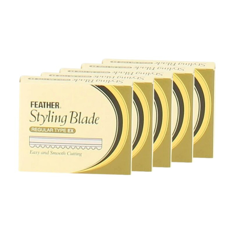 5 Pacotes de 10 lâminas Feather Styling Blade
