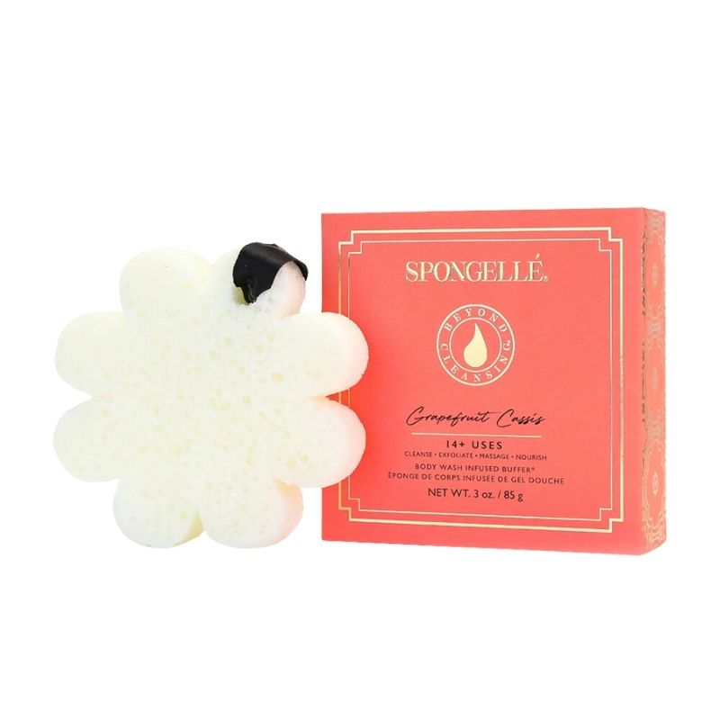 Gecertificeerde spons Boxed Flower cadeau doos grapefruit cassis (14+ gebruiksbeurten) Spongellé 85g