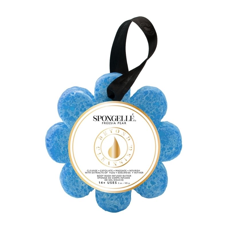 Wild Flower blauwe freesia peer infusie spons (14+ gebruik) Spongellé 85g