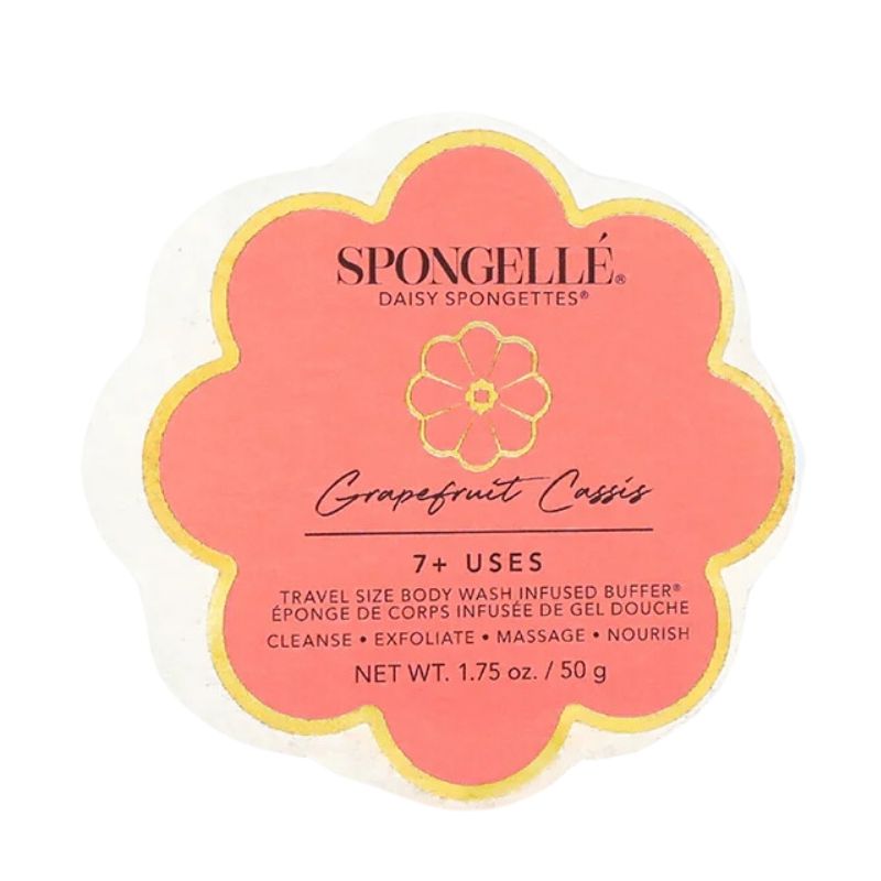 Mini spons doordrenkt Spongette reis grapefruit cassis (7+ gebruiks) Spongellé 50g