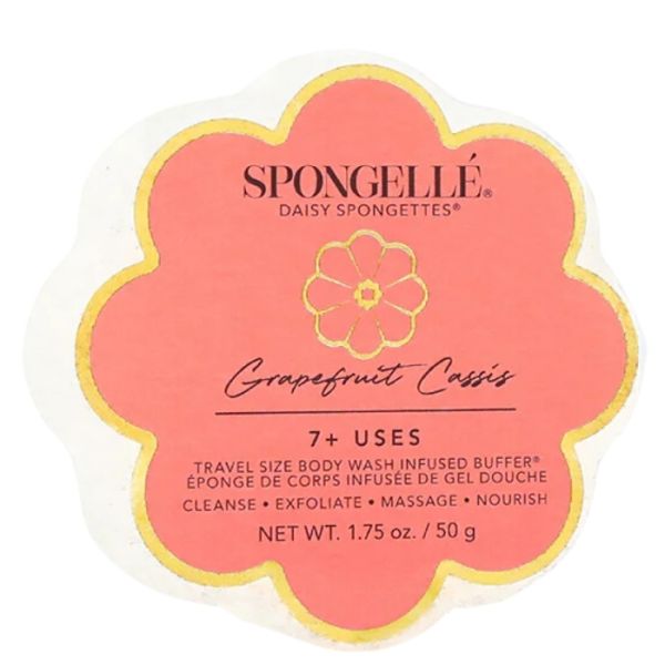 Mini spons doordrenkt Spongette reis grapefruit cassis (7+ gebruiks) Spongellé 50g