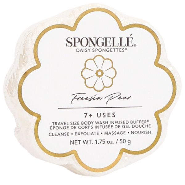 Mini spons met infusie Spongette reis freesia peer (7+ toepassingen) Spongellé 50g Mini spons met infusie Spongette reis freesia peer (7+ toepassingen) Spongellé 50g
