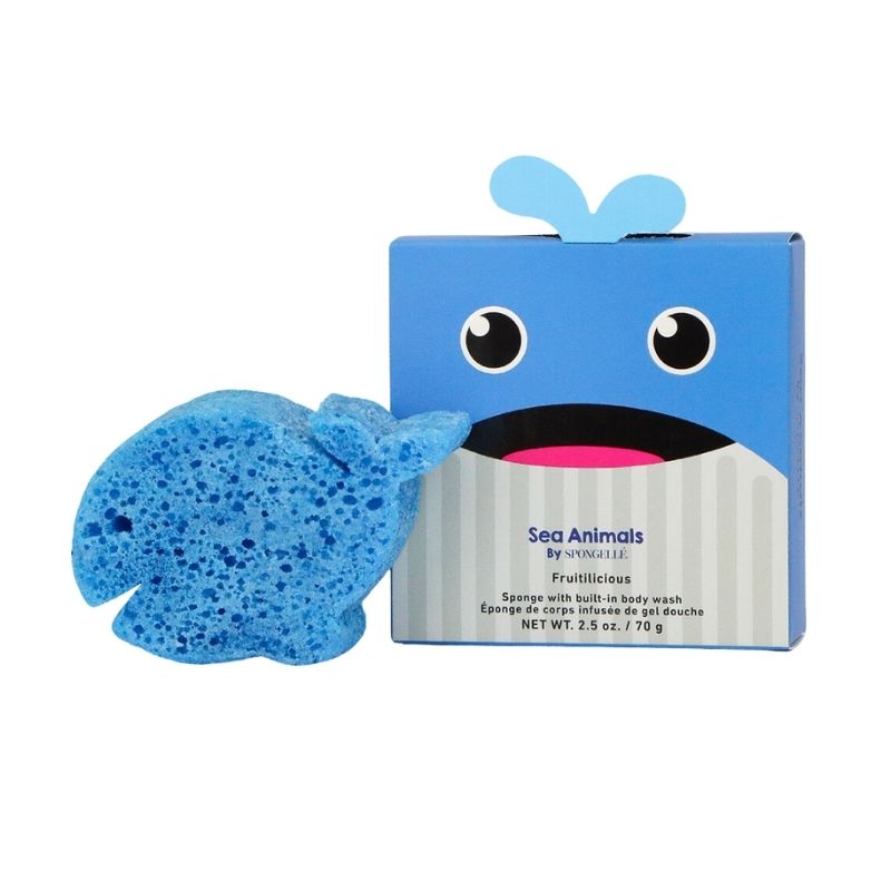 Éponge infusée enfants animaux marins baleine walter (12+ utilisations) Spongellé 70g