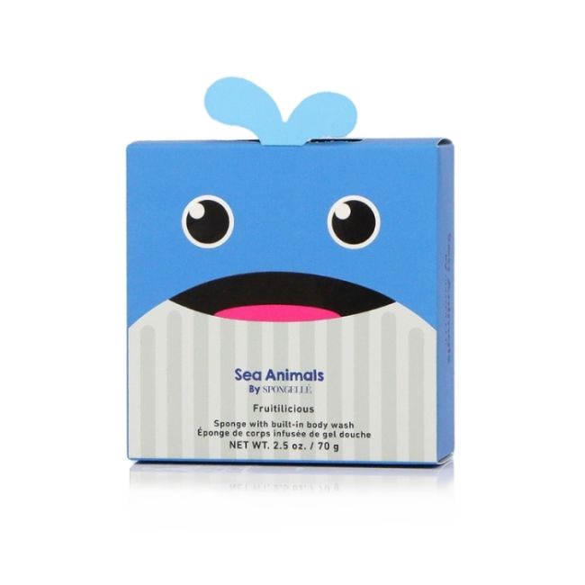 Éponge infusée enfants animaux marins baleine walter (12+ utilisations) Spongellé 70g