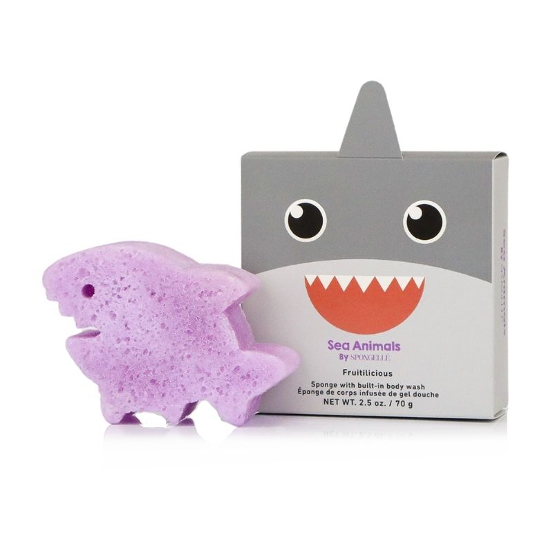 Spons doordrenkt met kinderen zee dieren haai Sammy Spongellé 70g (12+ toepassingen) Spongellé 70g