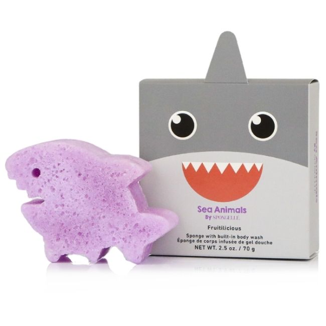 Spons doordrenkt met kinderen zee dieren haai Sammy Spongellé 70g (12+ toepassingen) Spongellé 70g