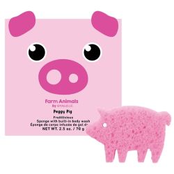 Éponge infusée enfants animaux de la ferme cochon peggy (12+ utilisations) Spongellé 70g