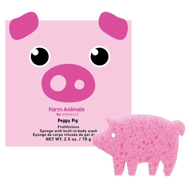 Esponja infundida crianças animais da fazenda porquinho Peggy (12+ utilizações) Spongellé 70g