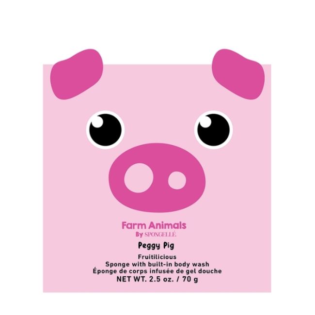 Esponja infusionada para niños, animales de la granja, cerdo Peggy (12+ usos) Spongellé 70g
