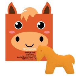 Geïnfuseerde spons kinderen boerderij dieren paard Henry (12+ toepassingen) Spongellé 70g
