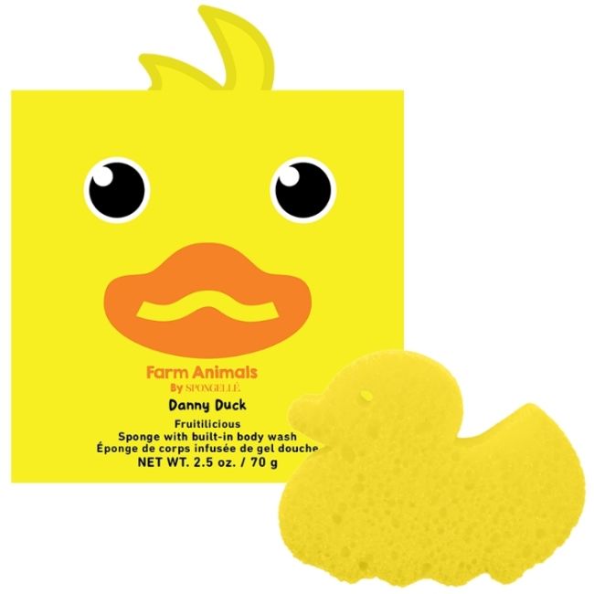 Spons geïnfuseerd met boerderij dieren kinderen eend Danny Spongellé 70g (12+ toepassingen) Spongellé 70g