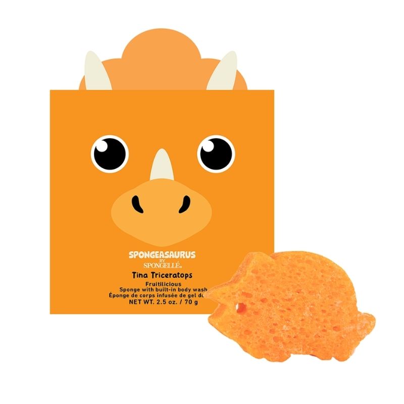 Spons doordrenkt met dinosaurussen voor kinderen Tina Triceratops (12+ gebruik) Spongellé 70g
