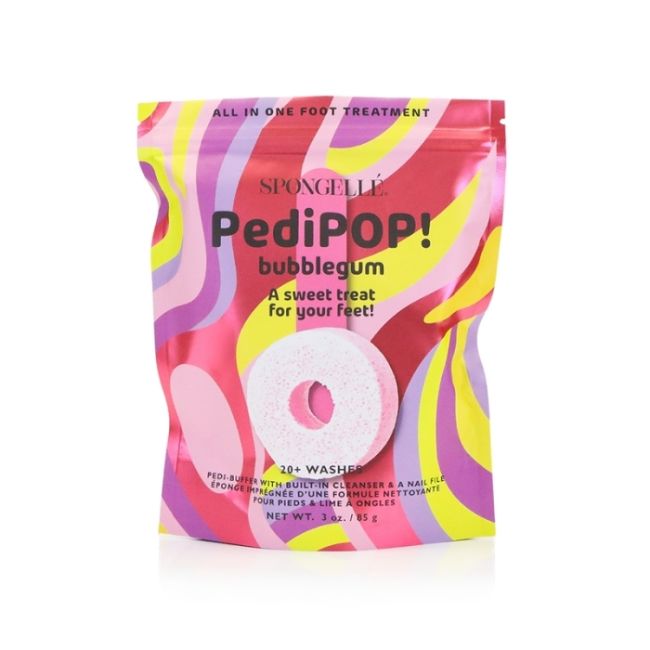 Spons doordrenkt & nagelvijl voor pedicure Pedi Pop Buffer bubblegum (20+ toepassingen) Spongellé 85g
