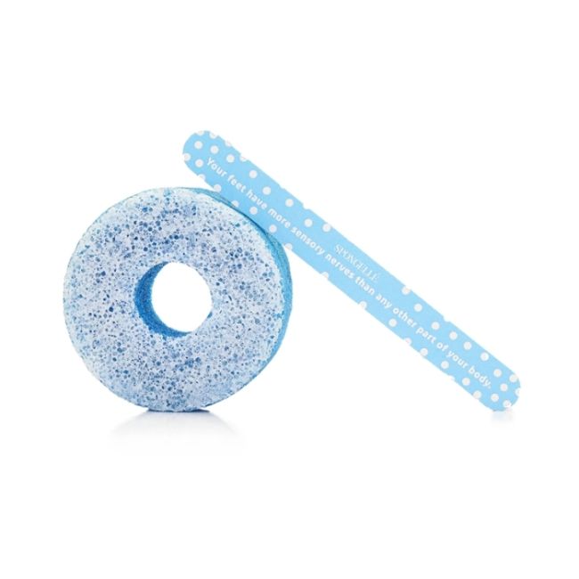 Esponja infundida & lima de unhas de pedicure Pedi Pop Buffer algodão doce (20+ utilizações) Spongellé 85g
