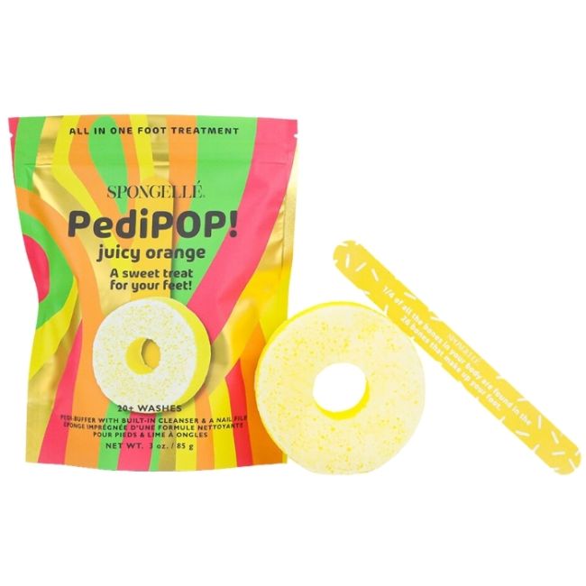 Geïnfuseerde spons & pedicurevijl Pedi Pop Buffer orange juicy (20+ gebruiken) Spongellé 85g