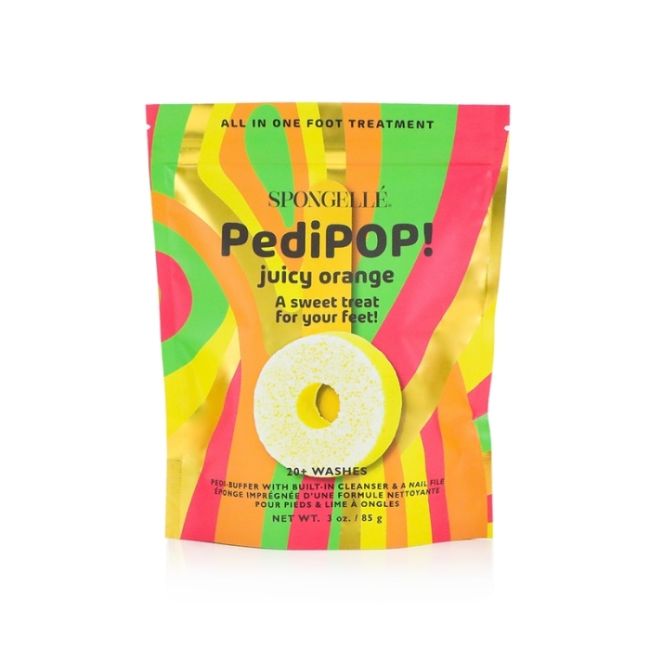 Geïnfuseerde spons & pedicurevijl Pedi Pop Buffer orange juicy (20+ gebruiken) Spongellé 85g