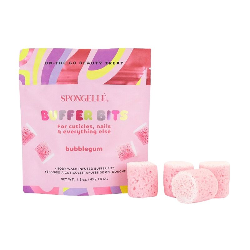 4 mini esponjas infundidas para cutículas e unhas Buffer Bits bubblegum (x4) Spongellé 45g