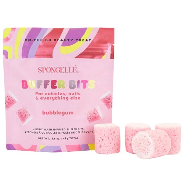 4 mini esponjas infundidas para cutículas e unhas Buffer Bits bubblegum (x4) Spongellé 45g