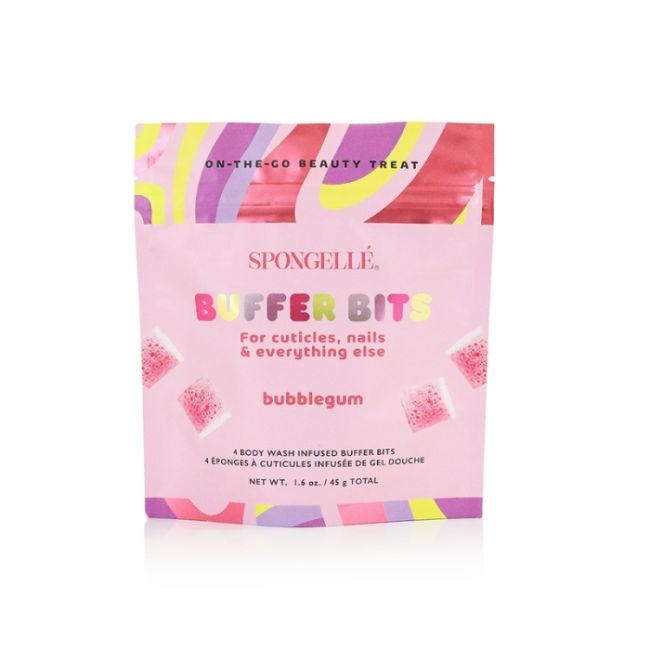 4 mini esponjas infundidas para cutículas e unhas Buffer Bits bubblegum (x4) Spongellé 45g