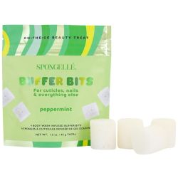 4 mini éponges infusées cuticules & ongles Buffer Bits menthe poivrée (x4) Spongellé 45g