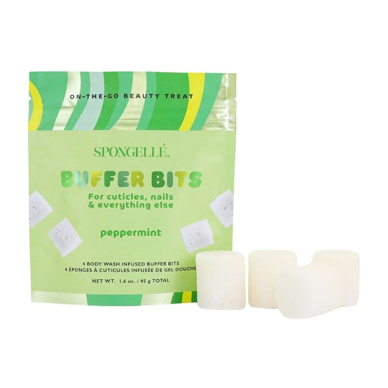 4 mini esponjas infusas para cutículas e unhas Buffer Bits menta-pimenta (x4) Spongellé 45g
