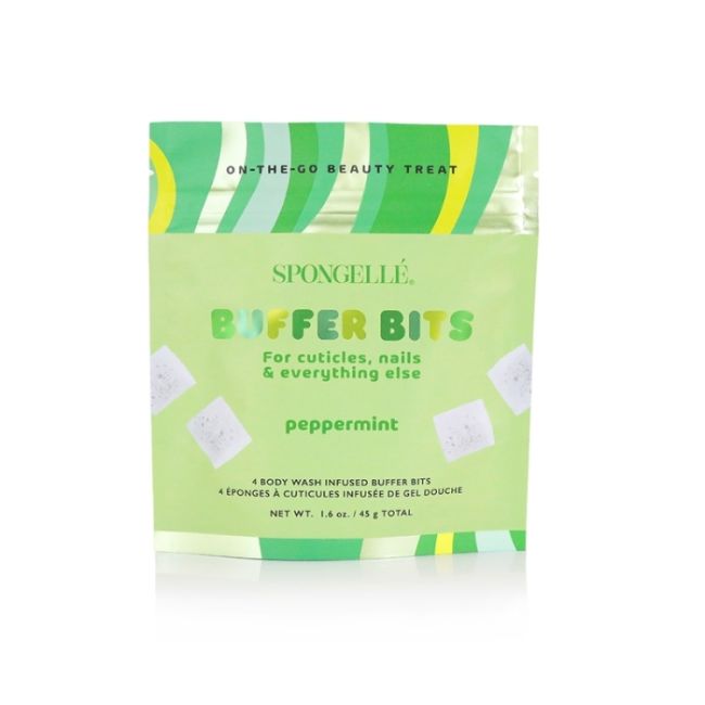 4 mini esponjas infusas para cutículas e unhas Buffer Bits menta-pimenta (x4) Spongellé 45g