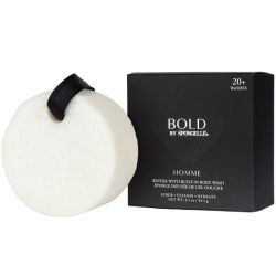 Esponja infusionada para el cuerpo Colección Hombre Bold té verde, cáñamo, vetiver (20+ usos) Spongellé 99,2g