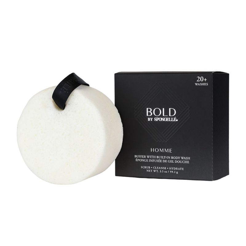 Lichaamsinfuus spons Collectie Man Bold groene thee, hennep, vetiver (20+ gebruiksbeurten) Spongellé 99,2g