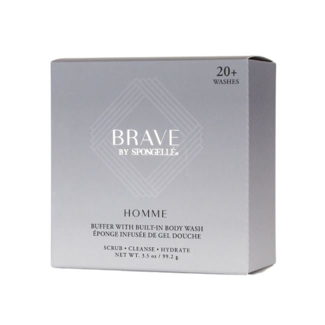 Esponja infundida para o corpo Coleção Homem Brave grapefruit, flor de laranjeira, âmbar (20+ utilizações) Spongellé 99,2g