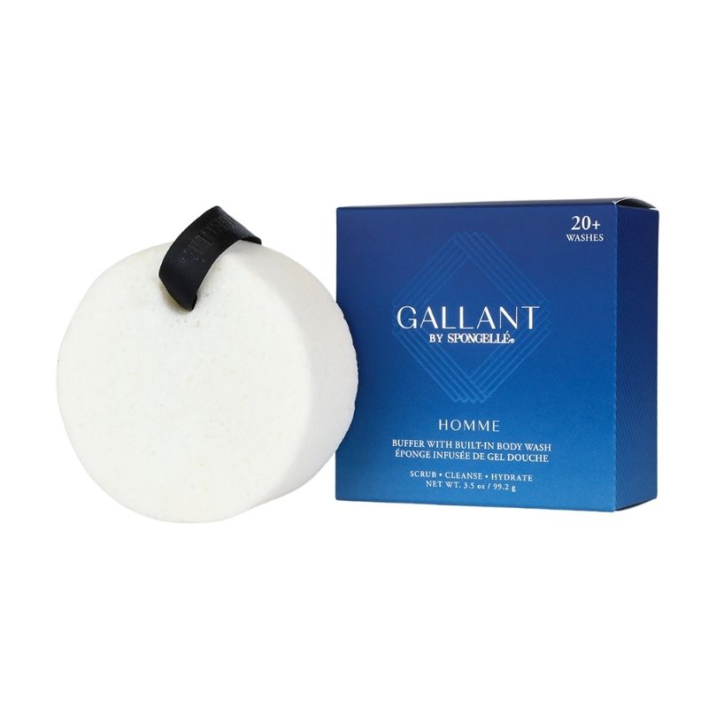 Esponja infusa para o corpo Coleção Homem Gallant limão, sálvia, almíscar (20+ utilizações) Spongellé 99,2g