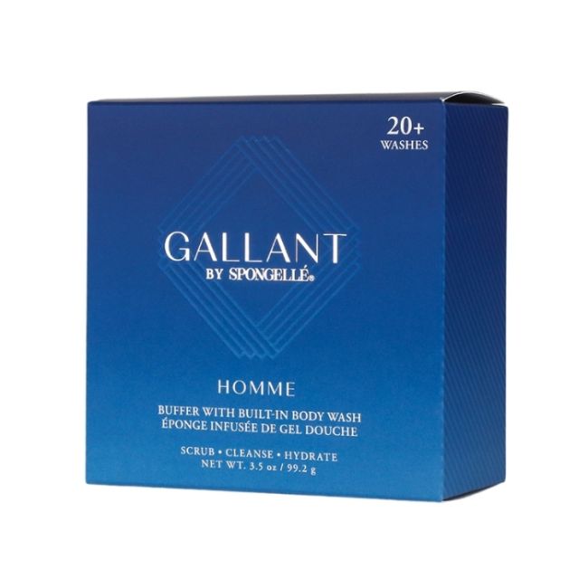 Esponja infusa para o corpo Coleção Homem Gallant limão, sálvia, almíscar (20+ utilizações) Spongellé 99,2g